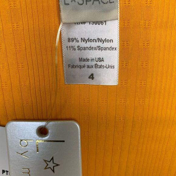 L*Space Women's Yellow Ribbed Cha Cha One Piece Swimsuit size 4 - Picture 7 of 9